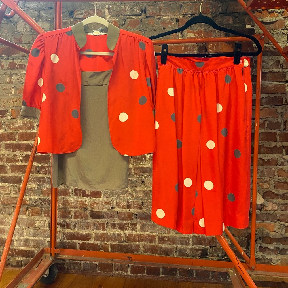 Balenciaga vintage silk 3 piece skirt set sz 36
